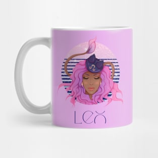 Leo Zodiac Sign | Circle Beautiful Girl Mug
